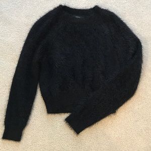 Forever 22 black fuzzy sweater